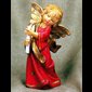 Red and Gold Resin Standing Angel, 5.5" (14 cm)  /  Set of 2