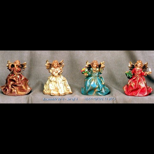 Color Resin Standing Angels, 4.5" (11.4 cm) / Set of 4