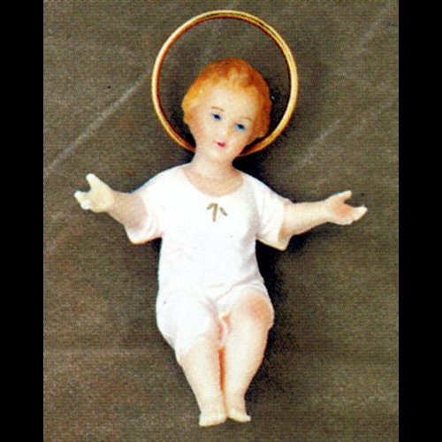 Plastic Infant Jesus With White Dress Figurine, 5.5" (14 cm)
