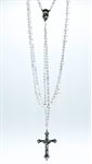GLASS AB LADDER ROSARY, 20" CRYSTAL