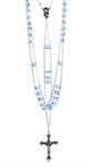 GLASS AB LADDER ROSARY, 20" BLUE