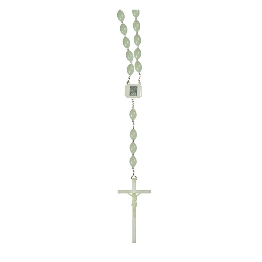 Rosary, Plastic Beads, S-F Metal Chain, 60"