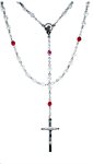 Rosary, 4 mm Ruby Glass Beads, 17"