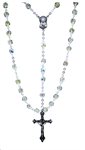 Rosary, 7 mm Grey Glass Beads, 19½"