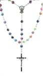 Rosary, 7mm Multicolored Plastic Bds, S-F Corpus