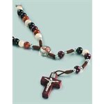 Rosary on string, 6mm wooden beads