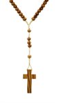 Rosary, Olive Wood Beads, String, Wooden Cross