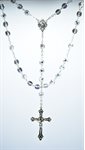 Heliotrope Rosary, 8 mm Cut Glass Beads, 22"