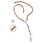Olive wood rosary on rope, 7mm beads, tie