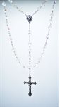 Rosary, 8 mm Crystal Cut Glass Beads, 24"