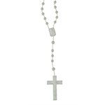 Rosary, 4 mm White Plastic Beads, 16"