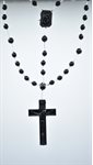Rosary, 4 mm Black Plastic Beads, 16"