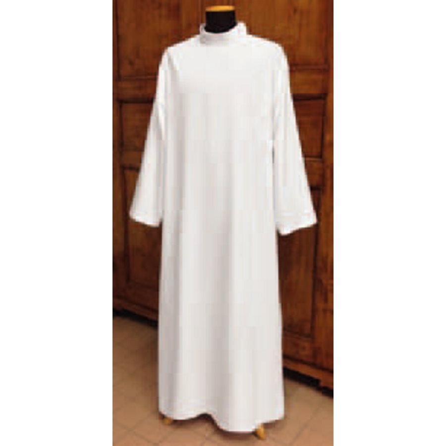 Aube blanche (60% polyester / 40% cotton) ferm. éclair épaule