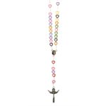 Rosary w / Multicolored Heart Beads, S-F Cross