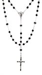 Rosary, 4 mm Black Cut Beads, 18"