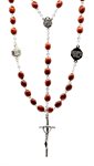 Rosary, Vatican, 8mm L-Brown Wooden Bds, 21¾"