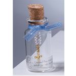 Blue decade, glass bottle, cork, 2.4"