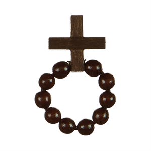 Decade Rosary, Boy-Scout, Brown Wooden Beads