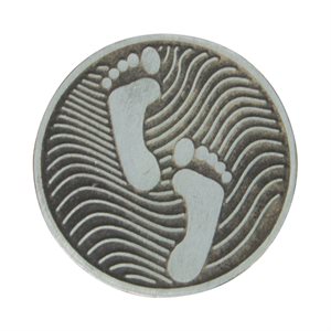 Jeton de poche Empreintes, en étain, 3 cm, Français / un