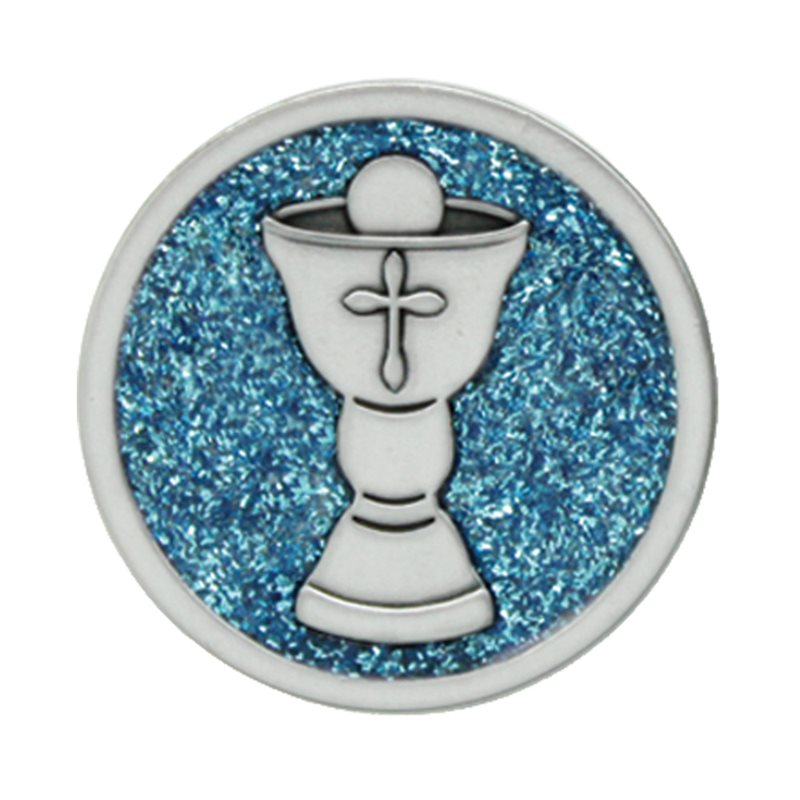 Jeton de poche 1ère Communion, en étain, 3 cm, Français / un