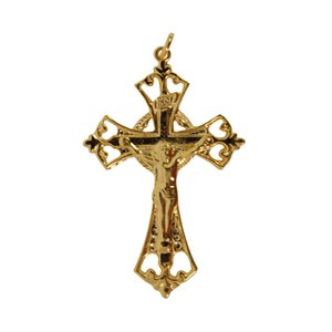 Crucifix In Gilt Metal, 1.75" (4.4 cm)