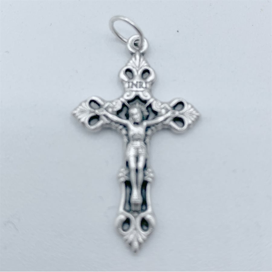 Crucifix In Oxidized Metal, 1.30" (3,3 cm)
