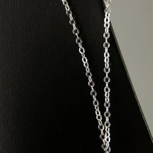 Welded Rhodium Flat Chain / yard