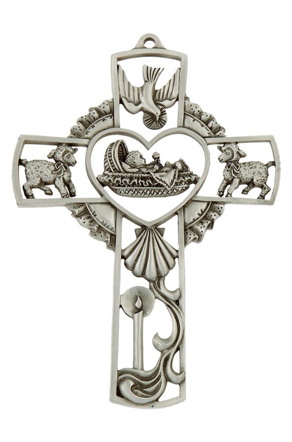 Genuine Pewter Baptism Cross, 5½" / ea