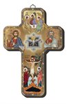 Croix icône en bois Trinité 12 x 18 cm