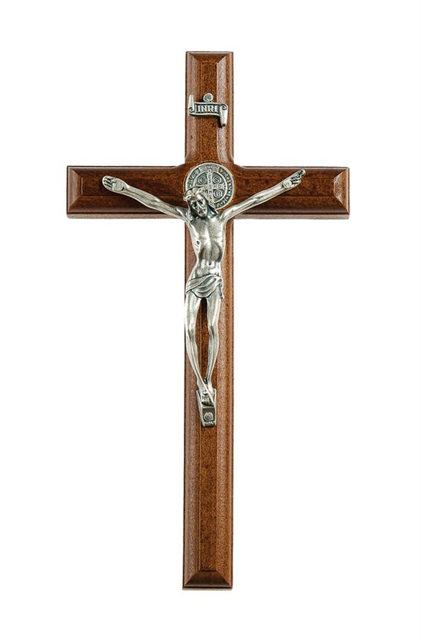 St. Benedict Wooden Crucifix, S-F Corpus, 7½"