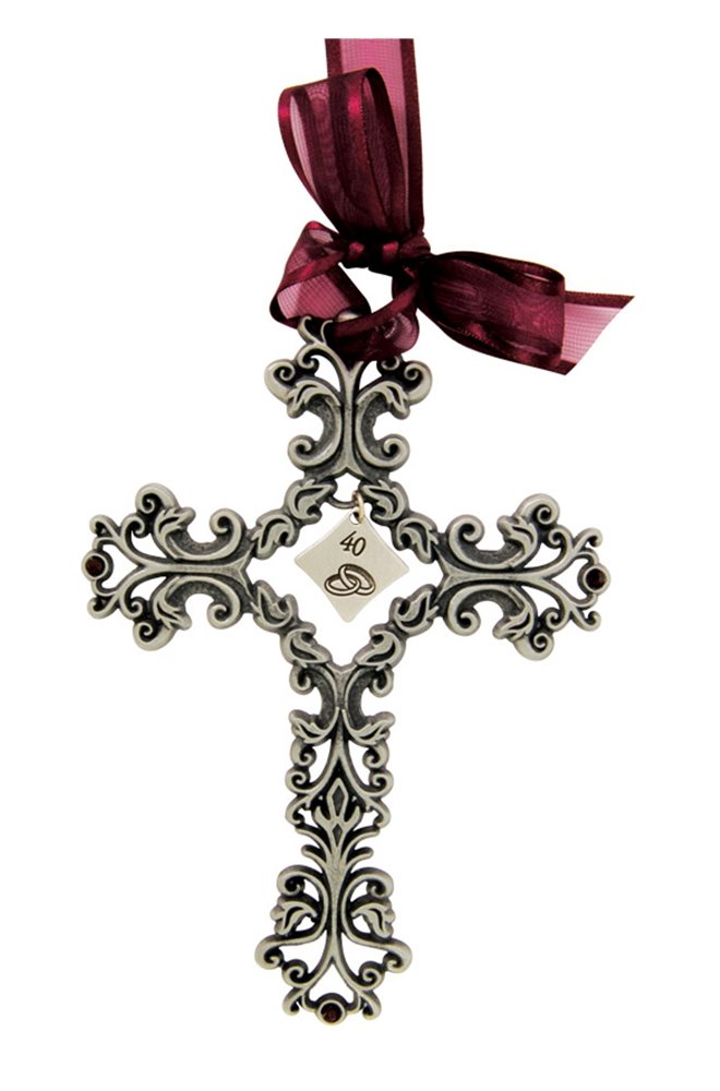 Pewter Cross for 40th Wedding Anniv., 5"