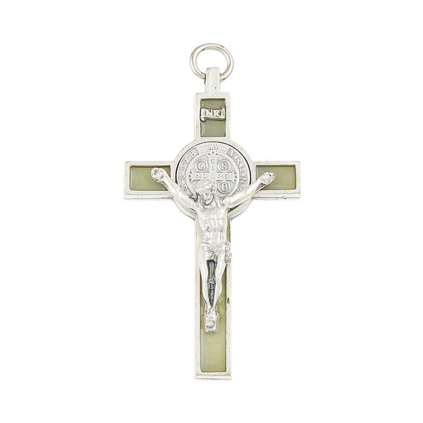 'St. Benedict'' Cross, S-F & Lumin. Enamel, 3"
