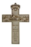 Croix de baptême en étain, 13 cm, Français