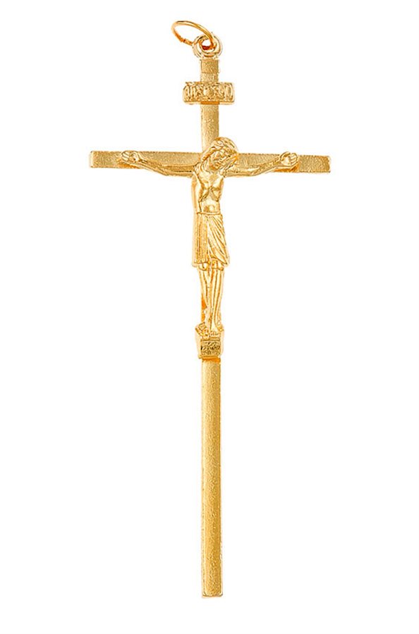 Crucifix en cuivre poli, 9,5 cm