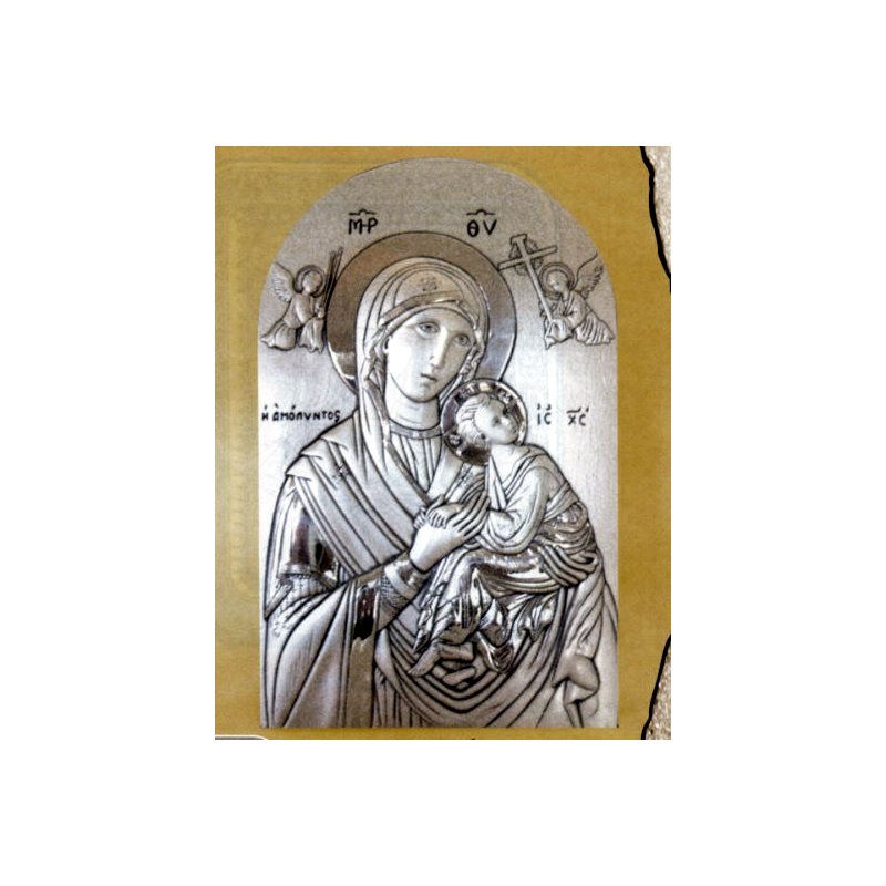 Plaque N.D. Perpetuel Secours 5" x 7.5" (13x 19 cm) Argent S