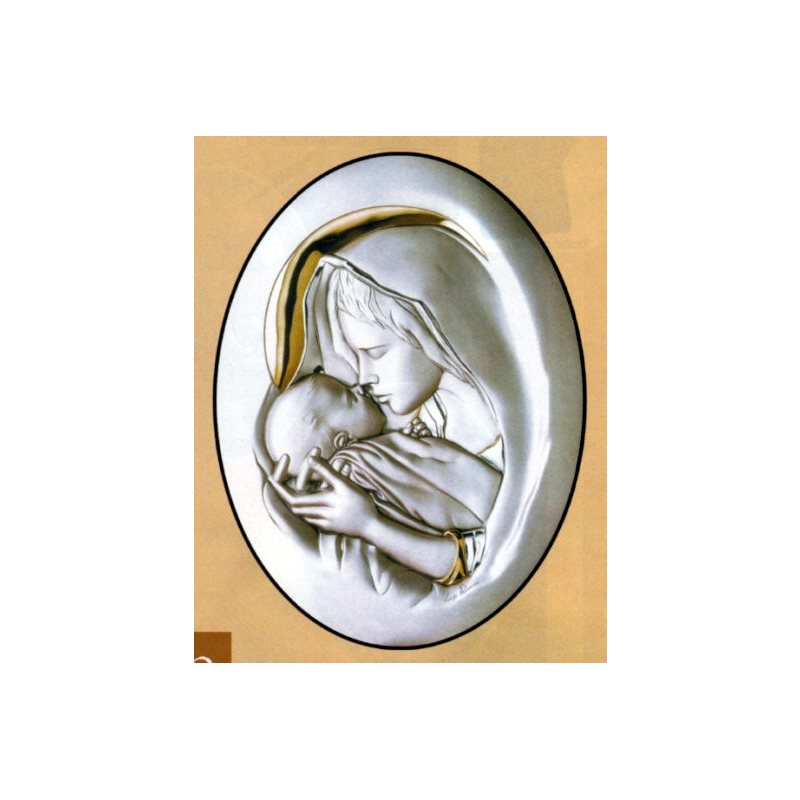 Sterling Silver 925 Madonna Plaque, 13.5" x1 8" (34 x 46 cm)