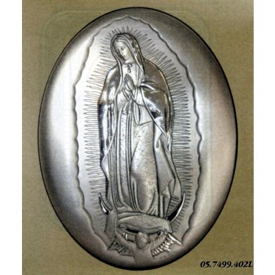 Sterling Silver Our Lady of Guadaloupa, 9" x 12" (23x30.5cm)