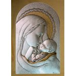 Sterling Silver 925 Madonna Plaque, 7.75" x 12.5" (20x32 cm)