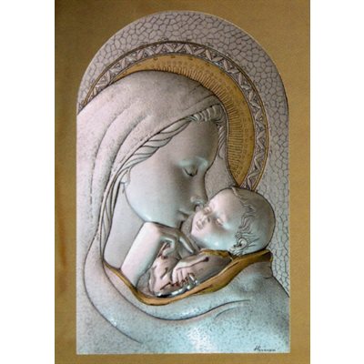 Sterling Silver 925 Madonna Plaque, 7.75" x 12.5" (20x32 cm)