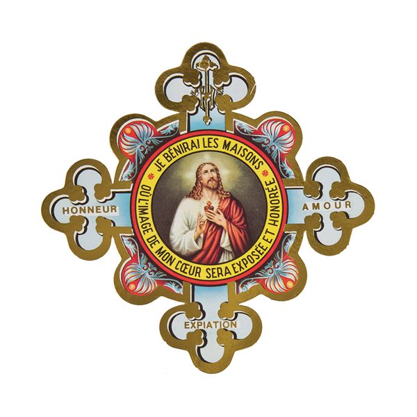 Image cartonnée « Sacré Coeur », carton, 14,6 cm, Français