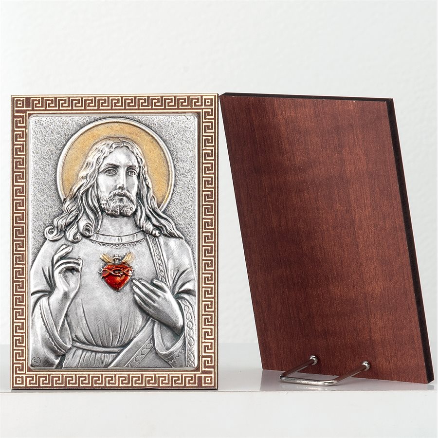 Sacred heart Jesus Metal plaque (table support), 3'' x 4''