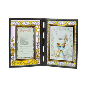 Stained Glass "1st Communion" Plaque, 5" x 7", English