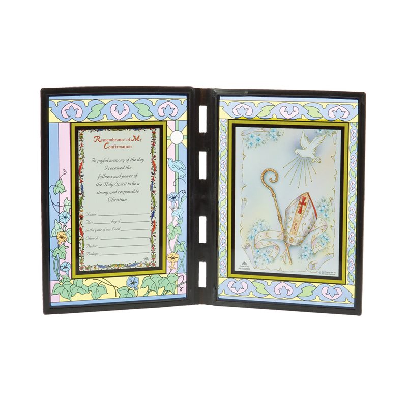 Plaque de Confirmation, verre teint, 13x18 cm, Anglais