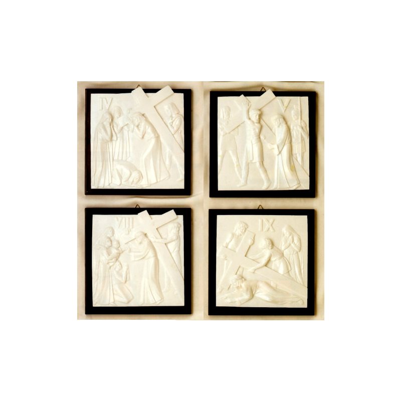 White Marble Way of the Cross, 6.5" x 8.25", 15 Stations