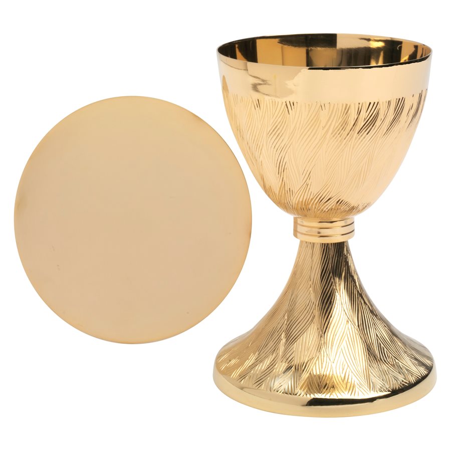 Gold Plated Chalice and Paten 7" (17 cm)