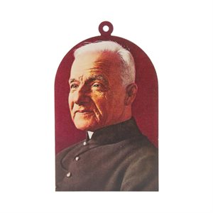St Brother André Wooden Plaque, 2¾" x 4", English
