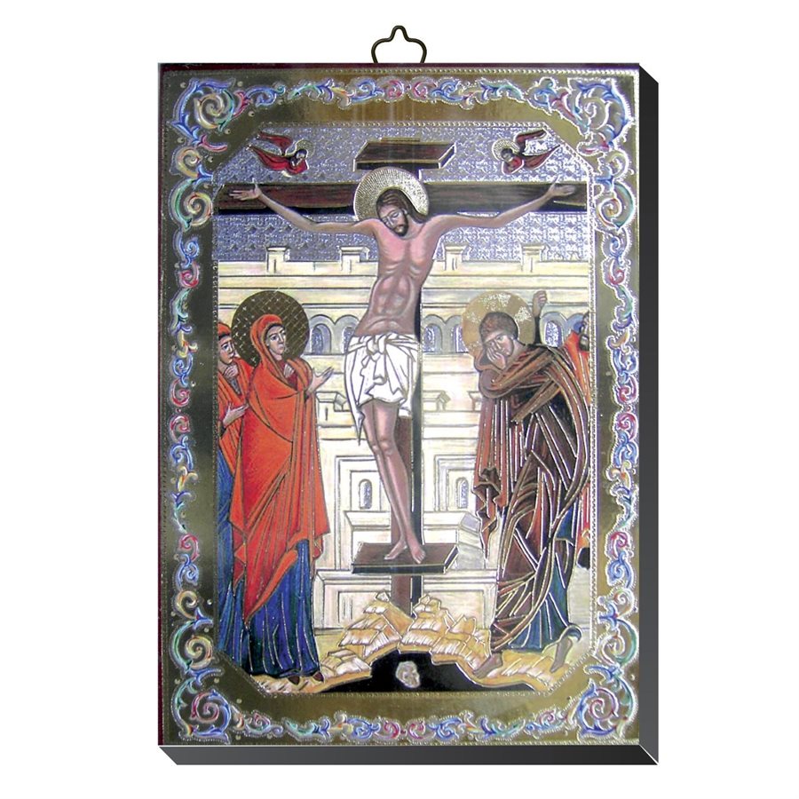 Icône Crucifixion, 4" x 5.5" (10 x 14 cm)