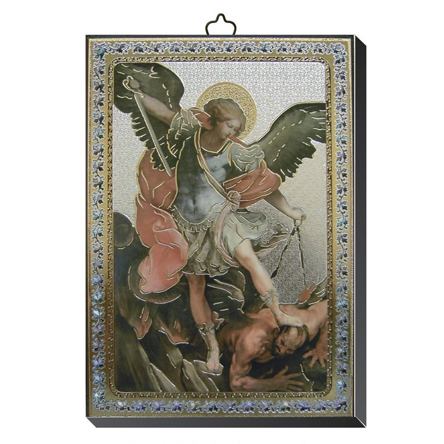 Plaque Icône Saint Michel, 4" x 5.5" (10 x 14 cm)