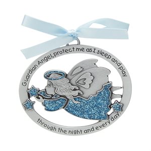 Pewter Blue "Angel" Medal, 2½"x2", English
