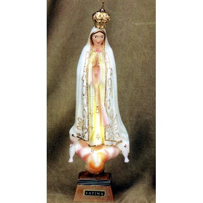 Our Lady of Fatima Color Plastic Statue, 9.5" (24 cm)